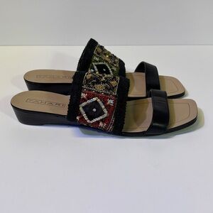 Tahari Black Fern Sandals with Open-Toe Design